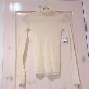 Free people cream sheer turtle neck